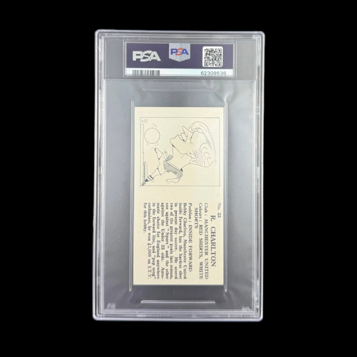 1958 Chix Confectionery R. Charlton Footballers Port. & Act. #23 PSA 6