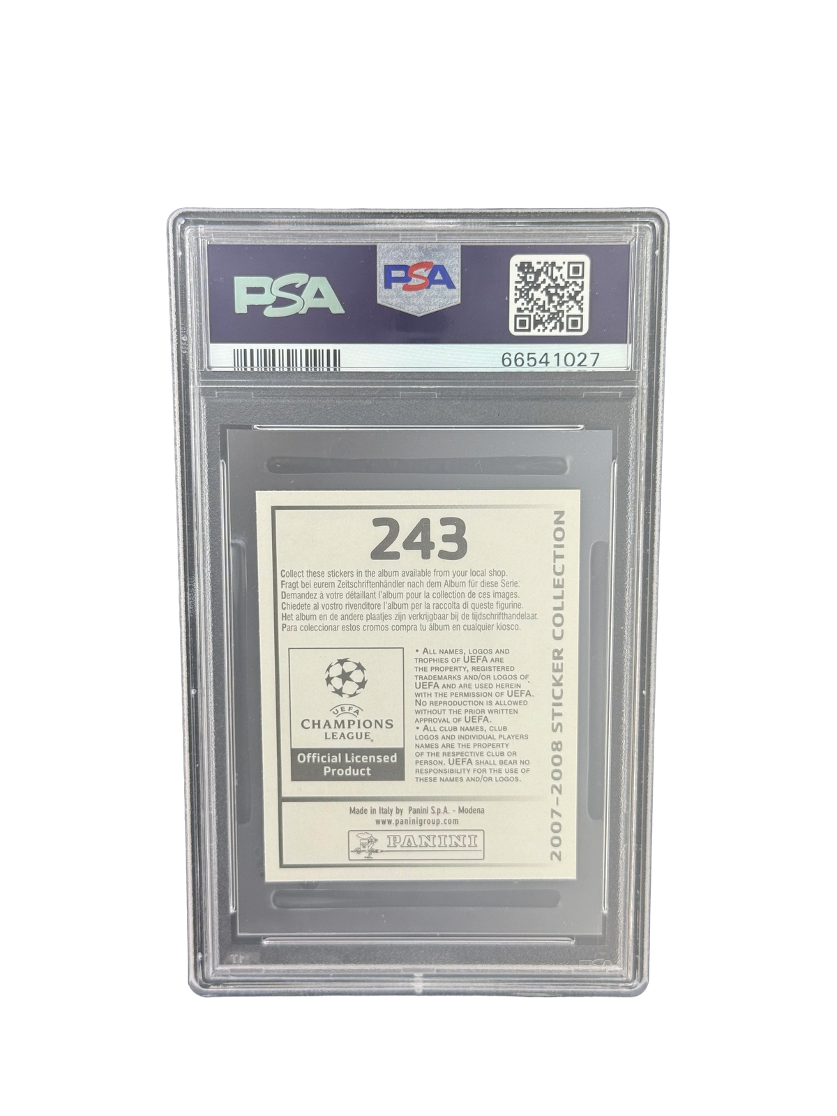 2007 Panini UEFA Champions League Stickers Cristiano Ronaldo PSA 10