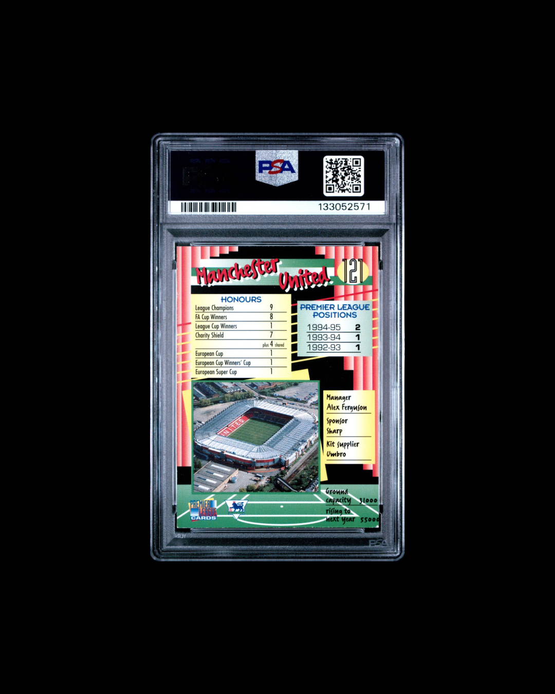 1995 Merlin Ultimate Premier League Manchester Utd. T/B #121 PSA 5