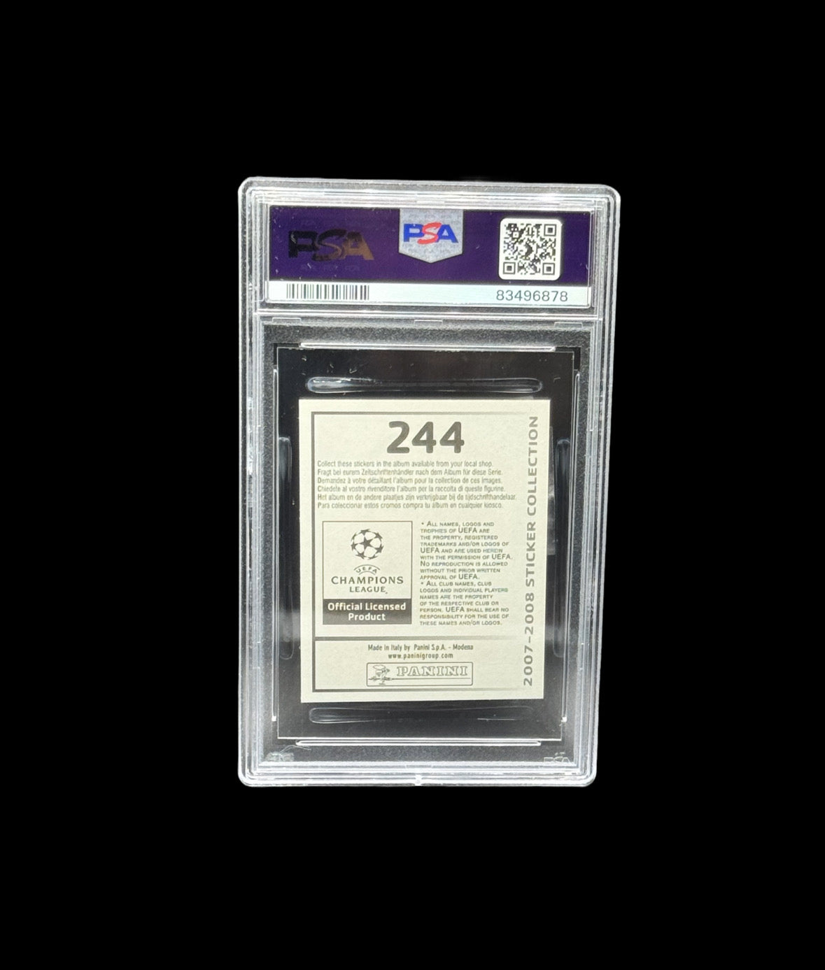 2007 PANINI UEFA CHAMPIONS LEAGUE STICKER #244 WAYNE ROONEY CHAMPIONS LEAGUE STICKER PSA GEM MT 10