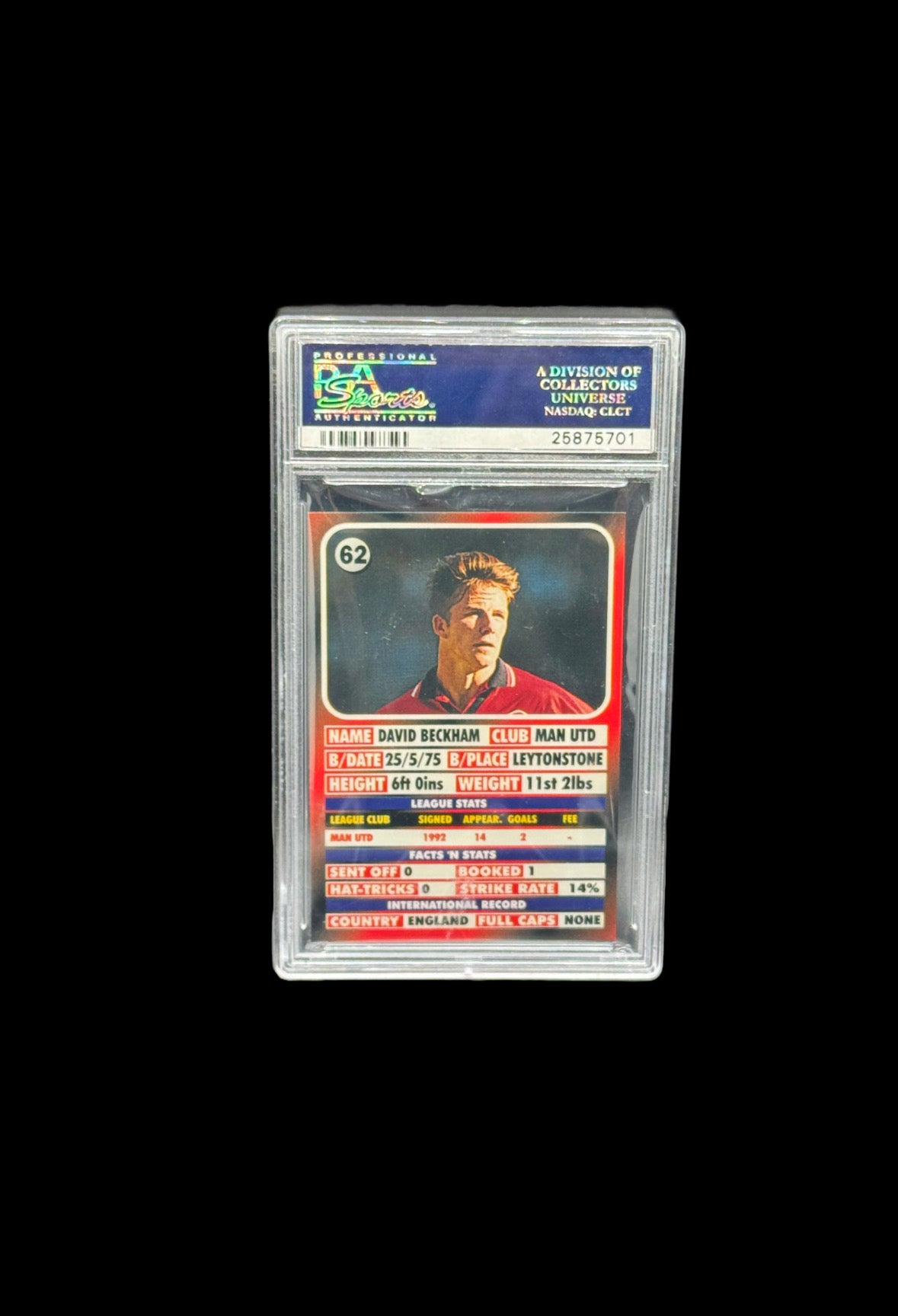 1995 David Beckham
Rookie LCD PSA 7