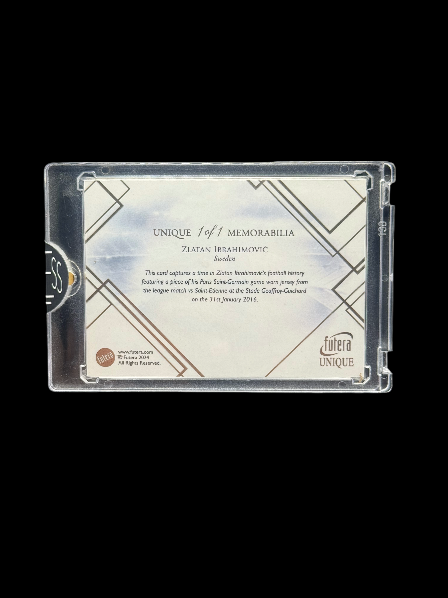 2024 Futera Zlatan Ibrahimovic 1/1 Gold Frame Patch