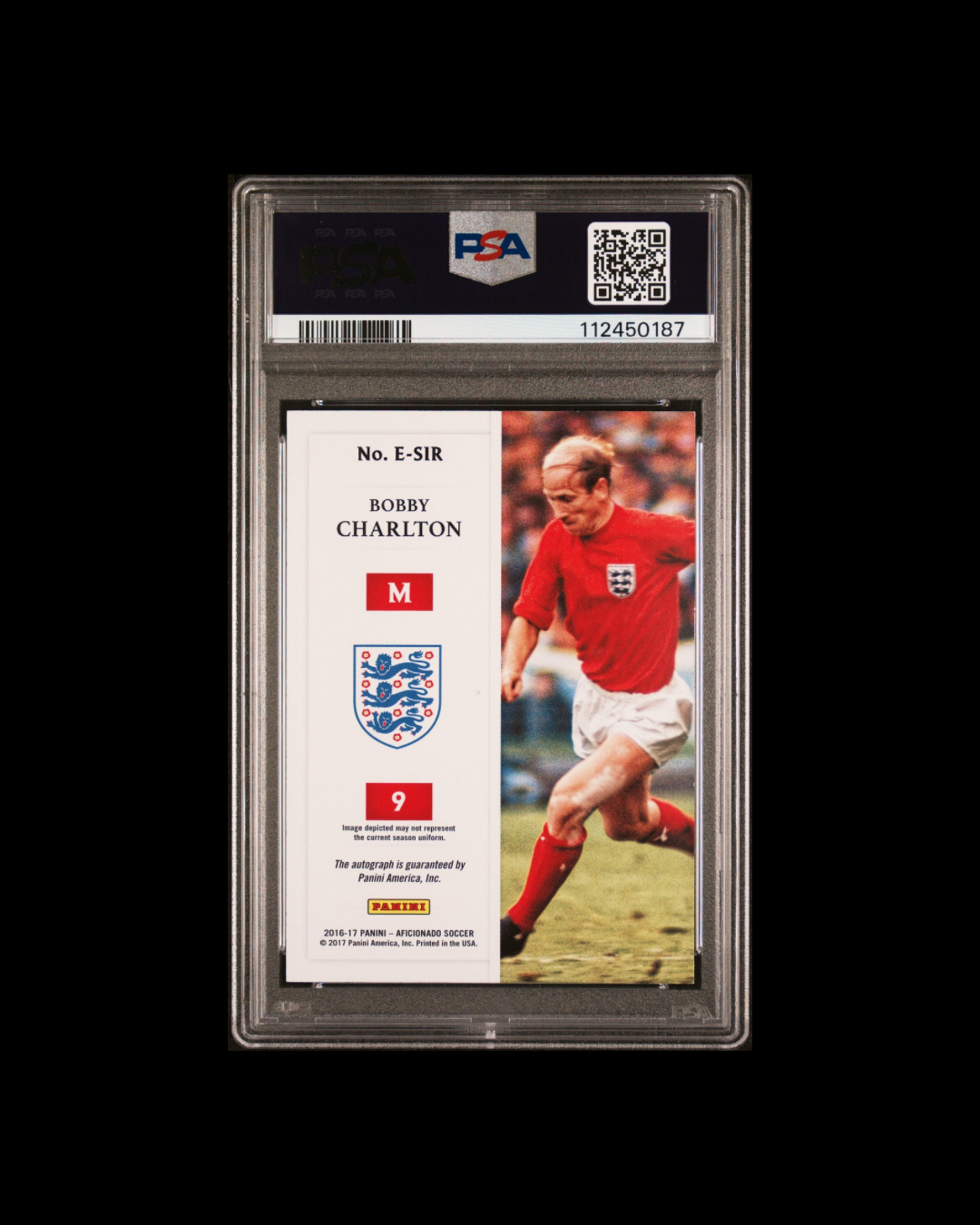 2016 Panini Aficionado Bobby Charlton Endorsements Auto Artist Proof Red PSA/DNA Cert Authentic Auto 8