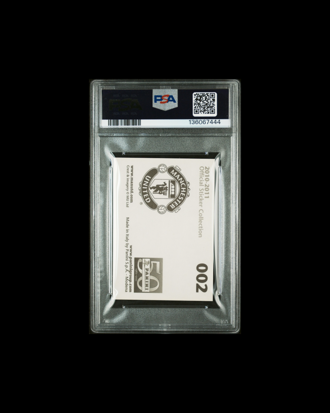 2010-11 Panini Manchester United Official Sticker Collection #002 PSA 10