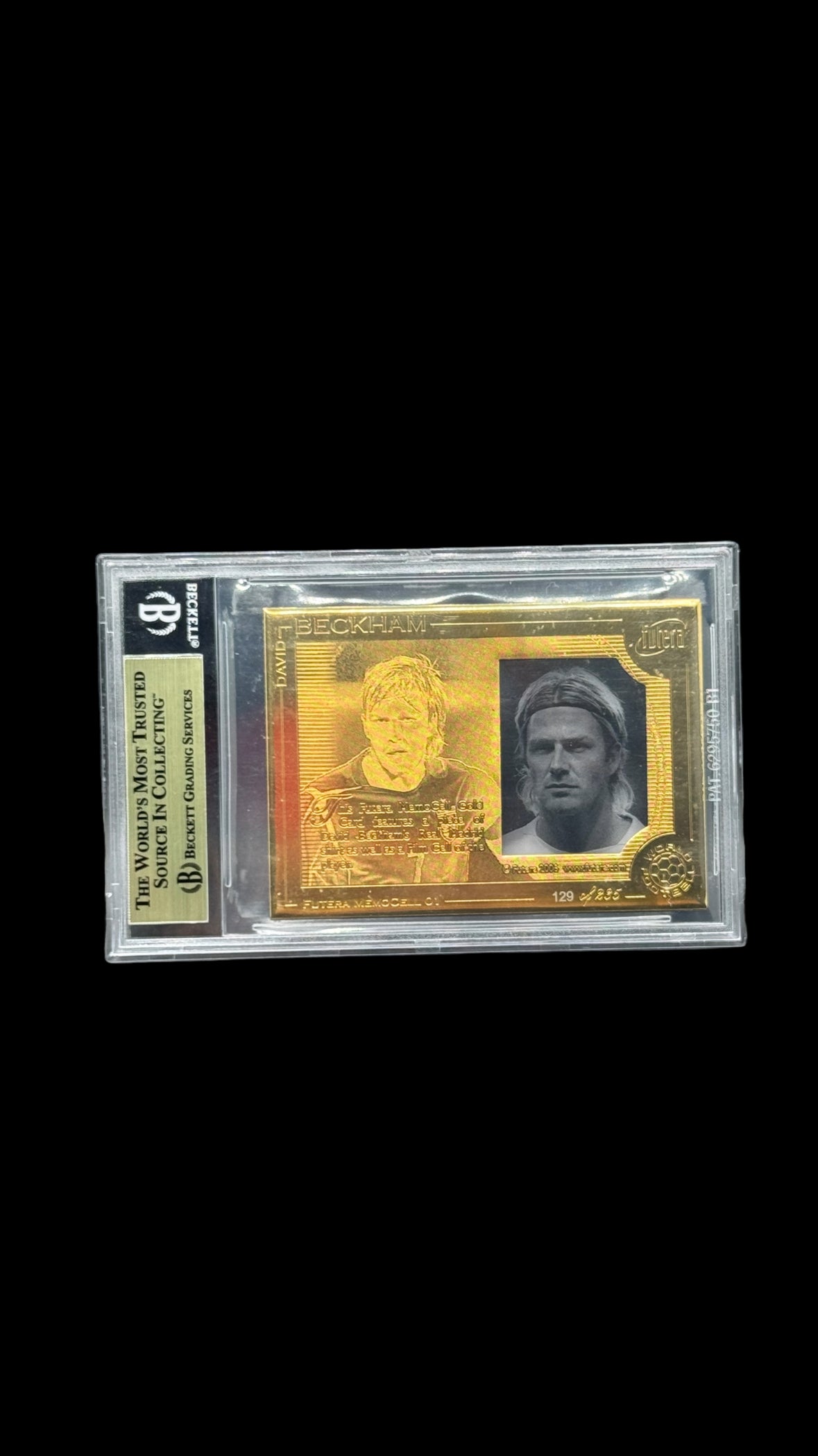 2007 DAVID BECKHAM MADRID GOLD NAME-PLATE PATCH BGS 9.5