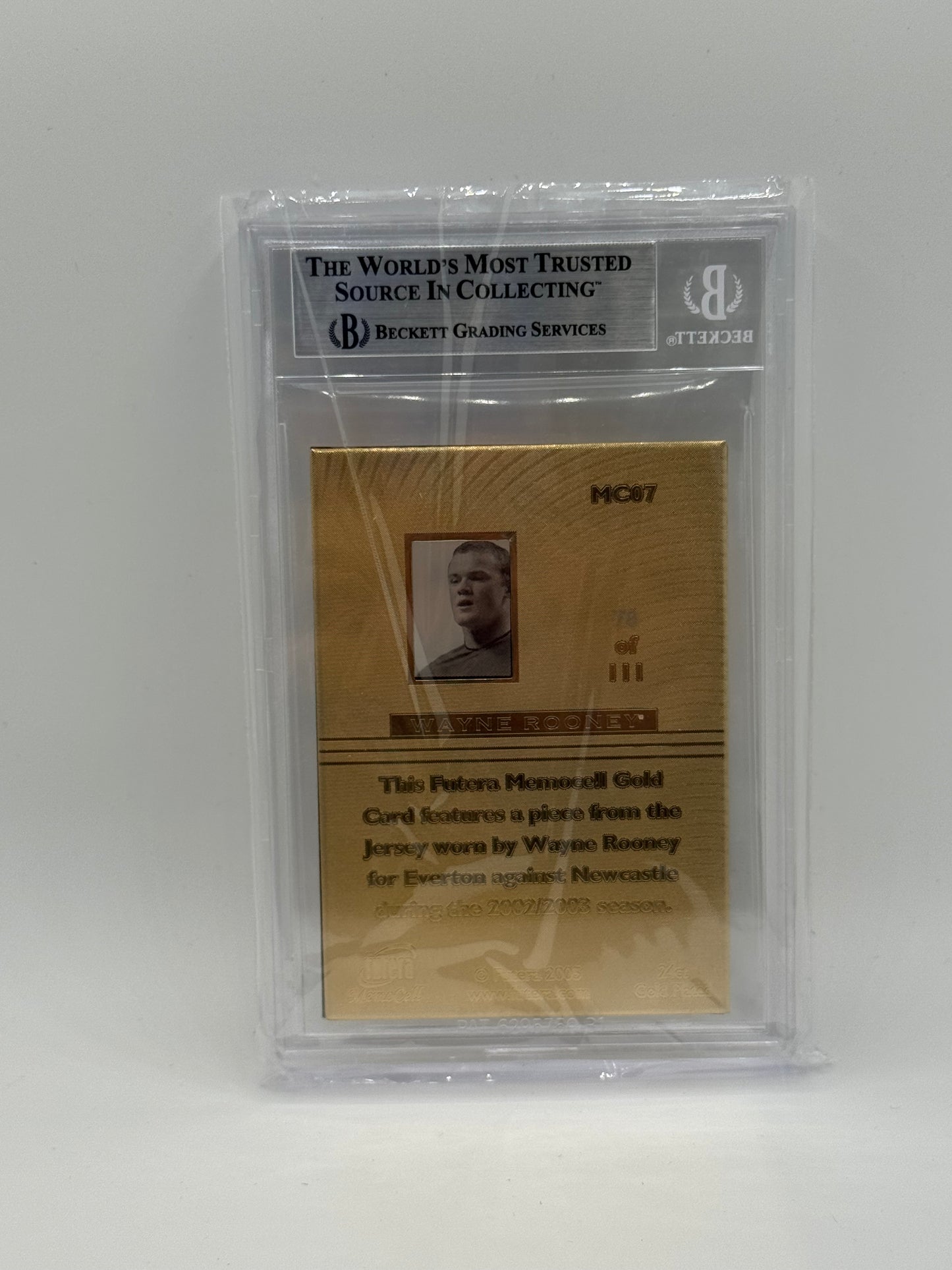 RC WAYNE ROONEY GOLD PATCH MEMOCELL CARD BGS 9