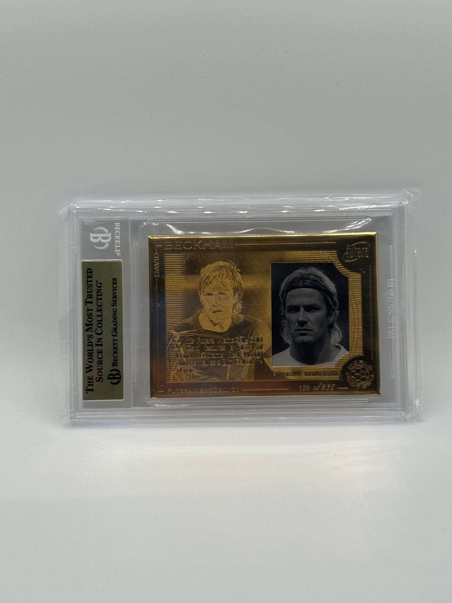 2007 DAVID BECKHAM MADRID GOLD NAME-PLATE PATCH BGS 9.5