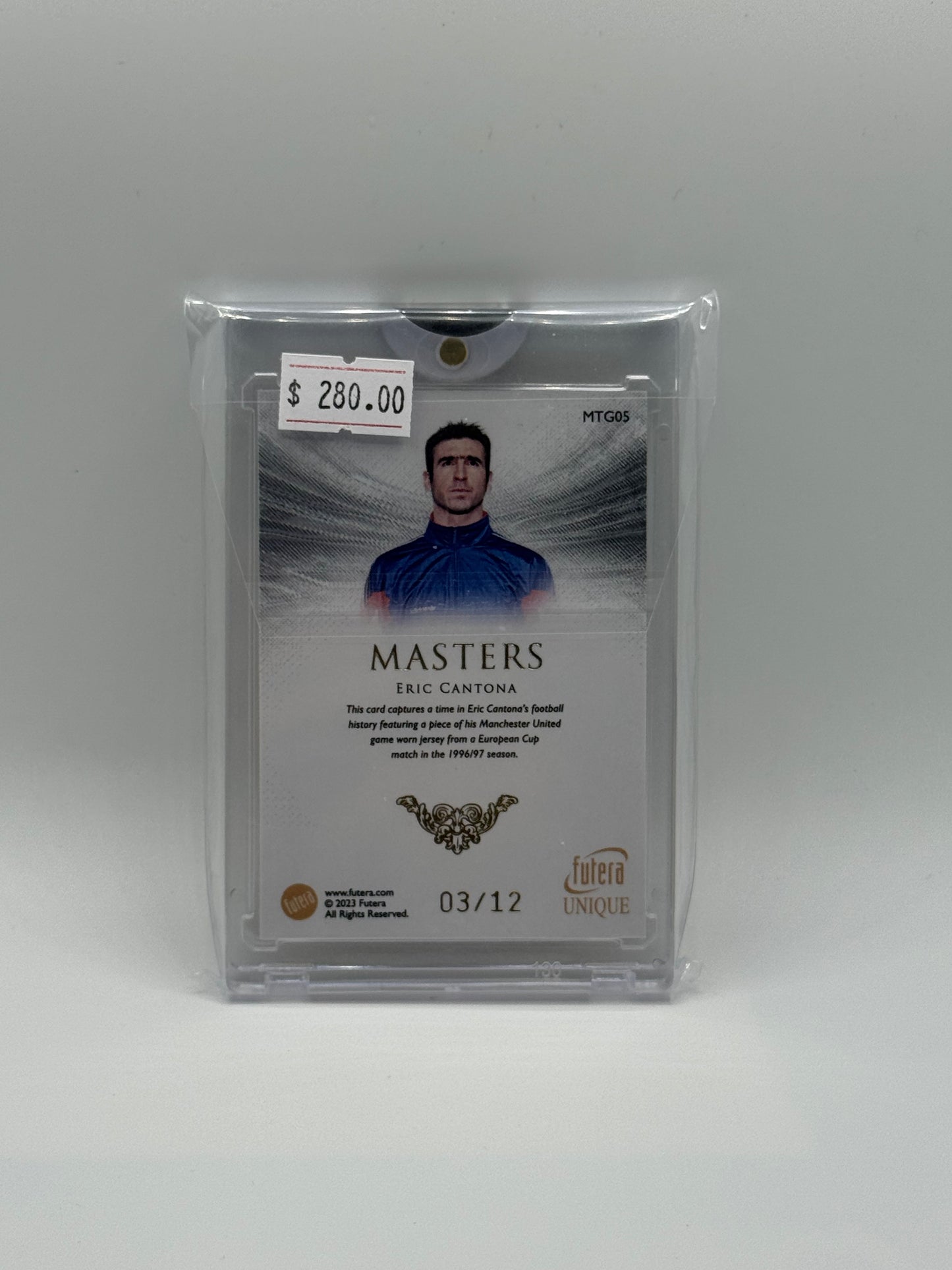 EUROPEAN CUP CANTONA PATCH GOLD FRAME /12