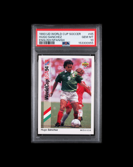 1993 Upper Deck World Cup Hugo Sánchez English/Spanish PSA 10