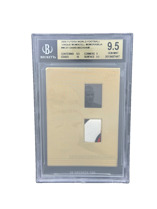 2005 Futera World Football Unique Memocell Memorabilia #MC01 David Beckham BGS 9.5