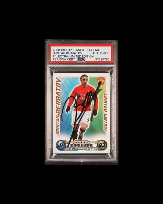2008 TOPPS MATCH ATTAX PREMIER LEAGUE EXTRA DIMITAR BERBATOV P/L EXTRA-LIMITED EDITION PSA/DNA AUTHENTIC