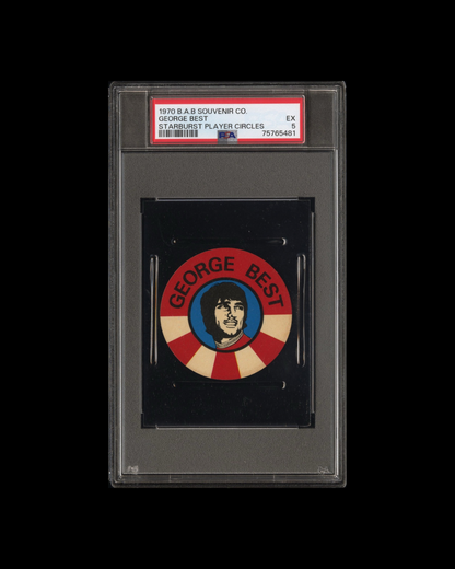 1970 B.A.B. Souvenir Company Starburst Player Circles George Best PSA 5