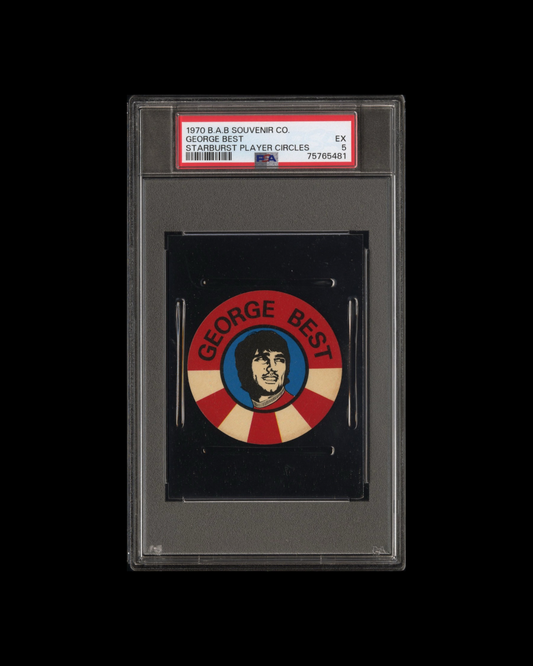 1970 B.A.B SOUVENIR COMPANY STARBURST PLAYER CIRCLES GEORGE BEST PSA 5