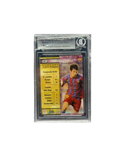 2005/06 La Liga Mundi Cromo Messi Foil Auto Beckett Authenticated