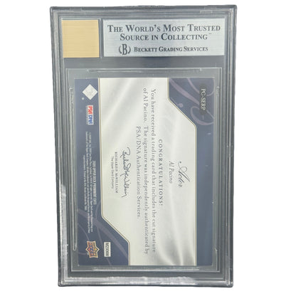 2009 UD Prominent Cuts Cut Signatures #PCSERP Al Pacino 3/4 BGS 8.5 Auto 10