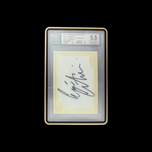 2015 Futera World Football Online Series 5 Gold Framed Autographs Eric Cantona 1/1 BGS 5.5