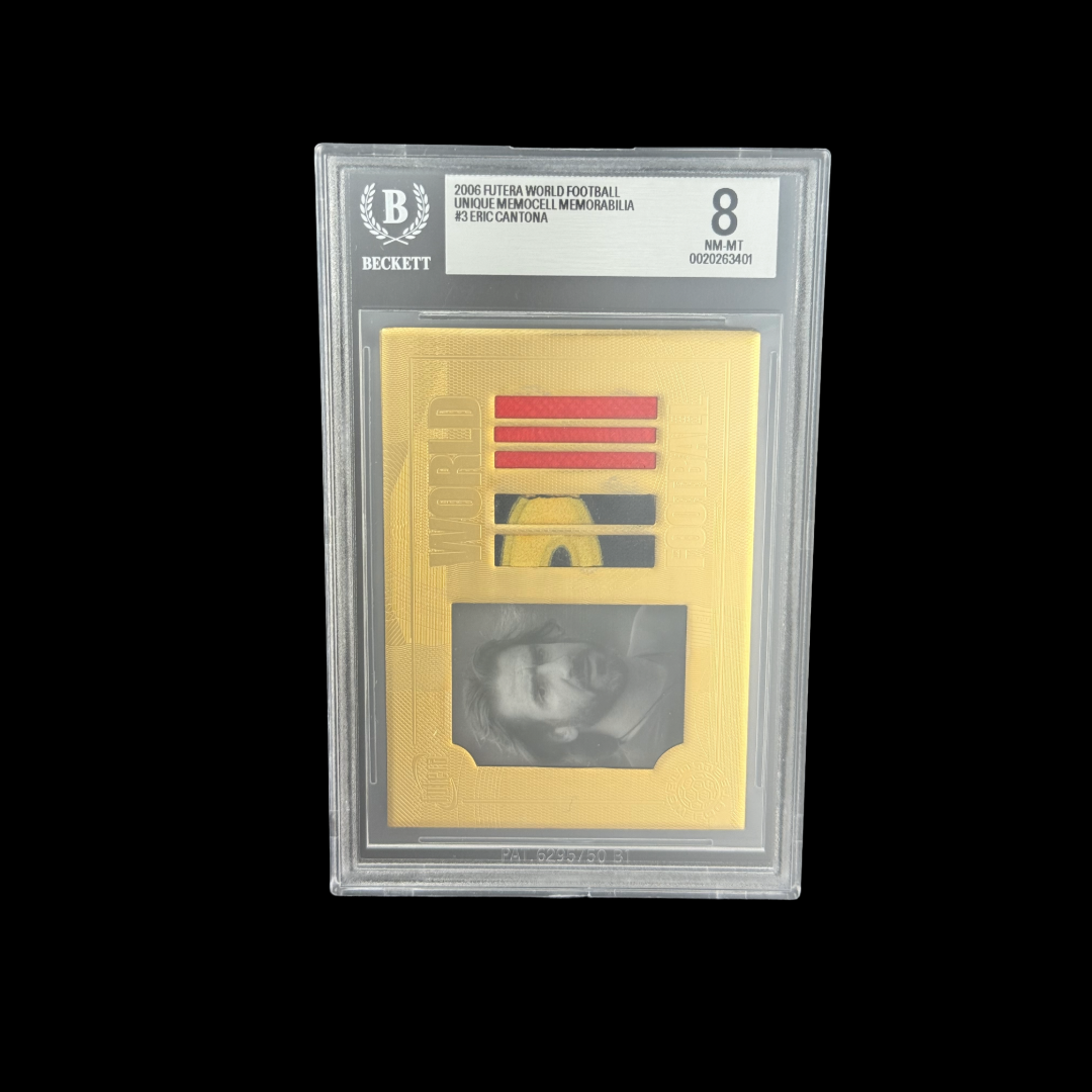 2006 Futera Unique World Football Memocell Memorabilia #3 Eric Cantona BGS 8