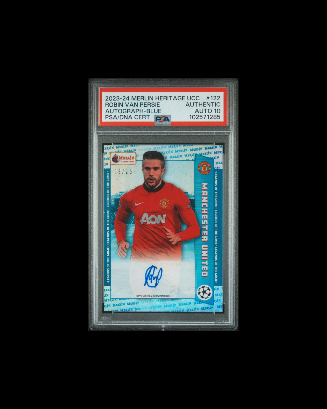 2023-24 Merlin Heritage UCC Robin van Persie Autograph-Blue PSA/DNA Cert Authentic Auto 10