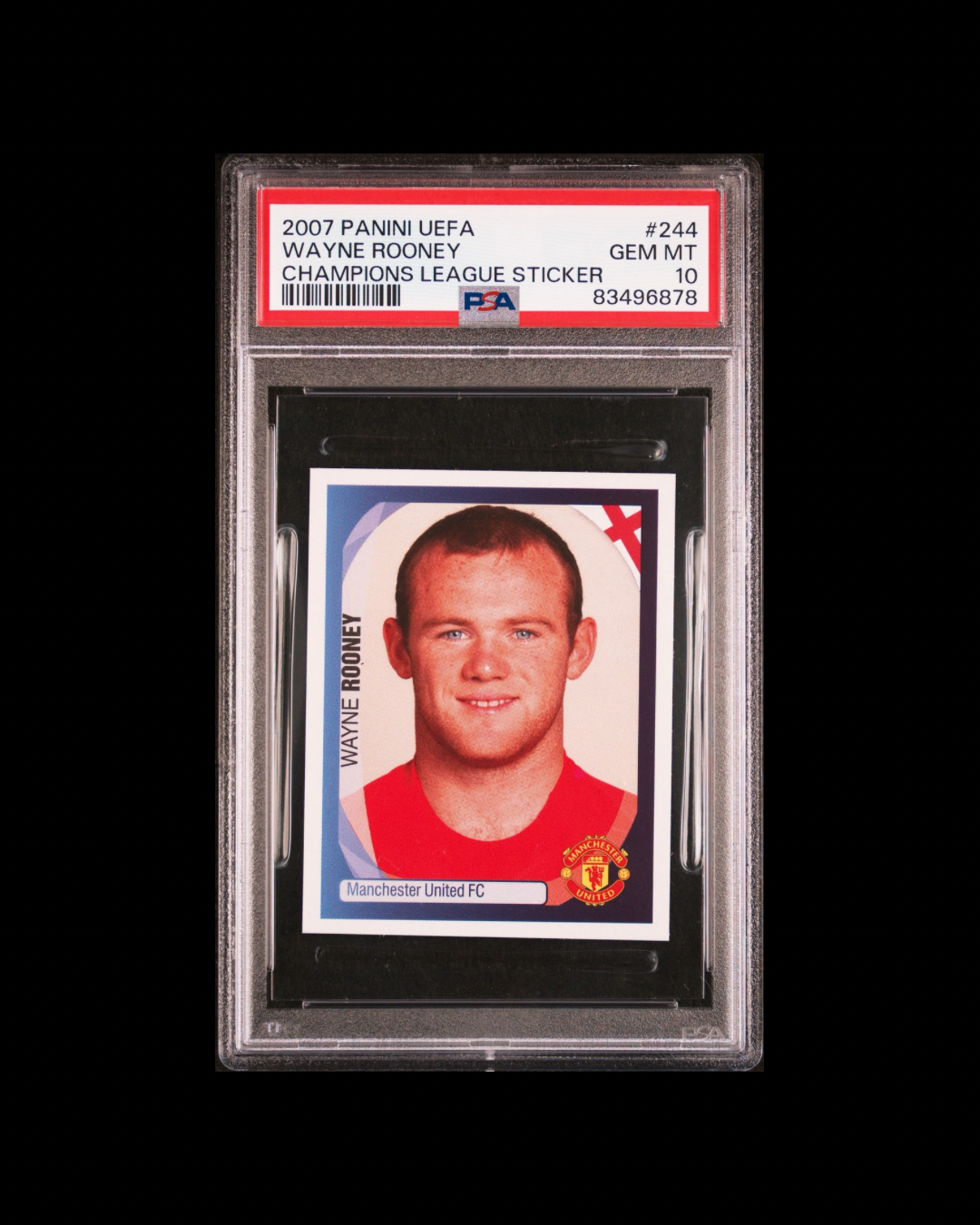 2007 Panini UEFA Wayne Rooney Champions League Sticker PSA 10