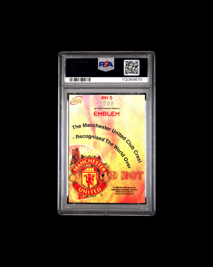 1998 FUTERA MANCHESTER UNITED- RED HOT #RH5 EMBLEM M.U. RED HOT PSA 9
