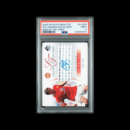 2004 SP AUTHENTIC SIGN OF THE TIMES #A-OGS OLE GUNNAR SOLSKJAER SIGN OF THE TIMES PSA MINT 9