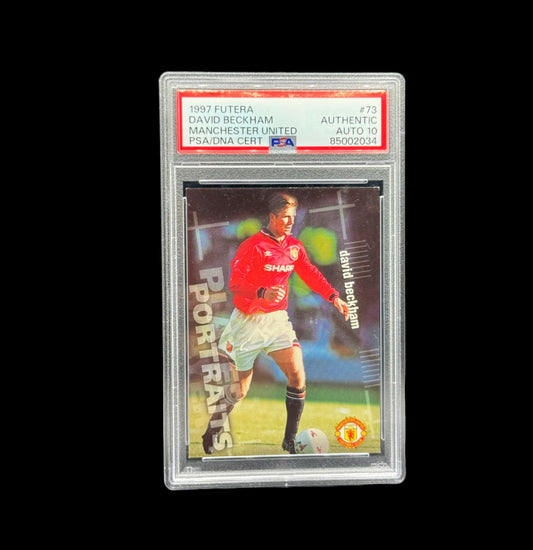 1997 FUTERA MANCHESTER UNITED #73 DAVID BECKHAM MANCHESTER UNITED PSA / DNA Authentic Auto 10