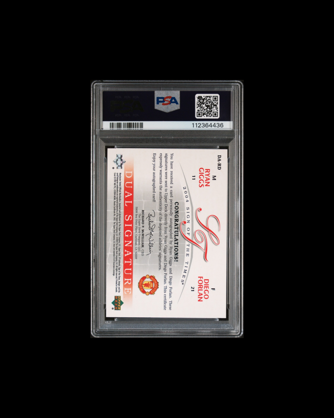2004 SP AUTH. M.UNITED R.GIGGS/D.FORLAN
SIGN/TIMES DUAL SIGNATURE