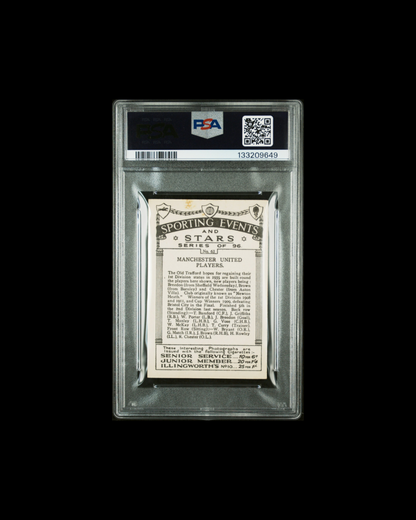 1935 J.A. PATTREIOUEX SPORTING EVENTS & STARS #63 MANCHESTER UNITED SPORTING EVENTS & STARS PSA 6