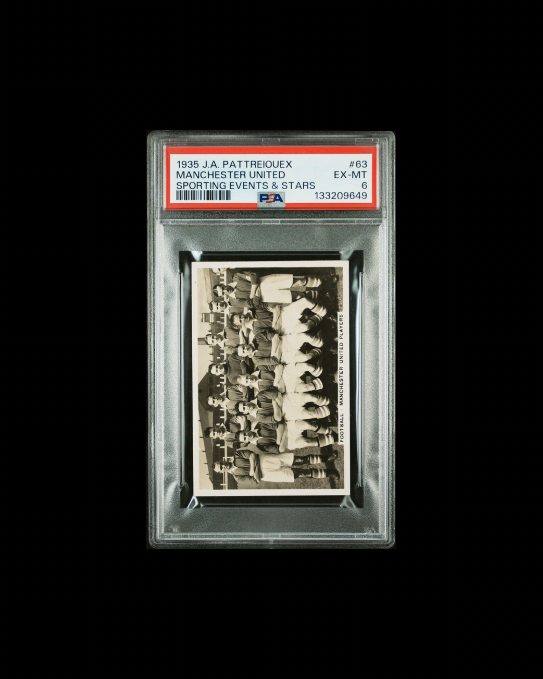 1935 J.A. PATTREIOUEX SPORTING EVENTS & STARS #63 MANCHESTER UNITED SPORTING EVENTS & STARS PSA 6