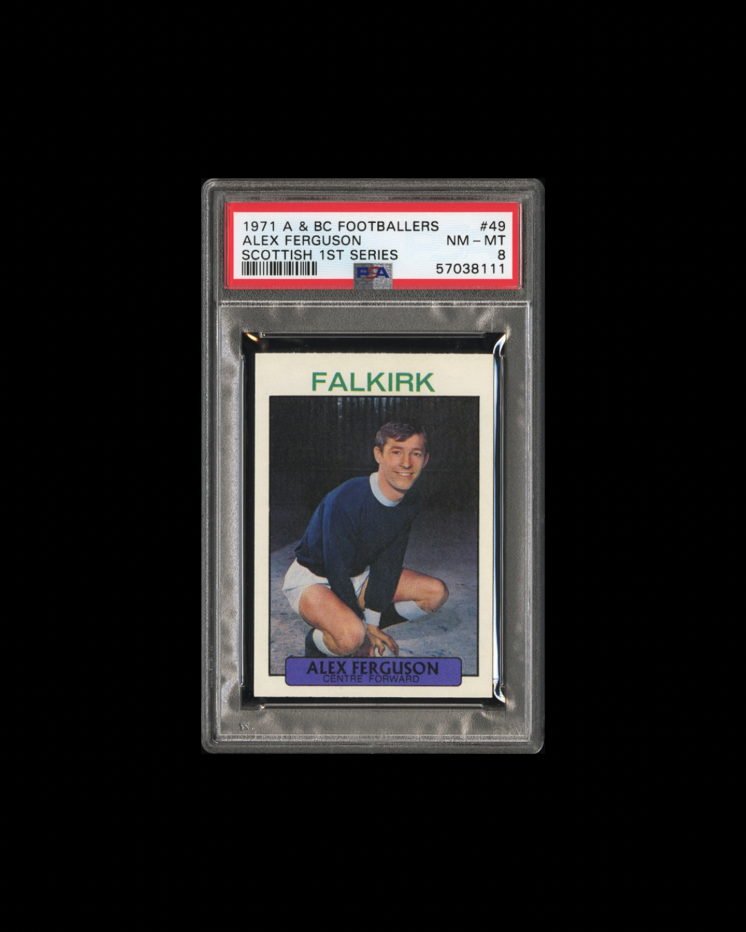 1971 A & BC FOOTBALLERS-SCOTTISH #49 ALEX FERGUSON SCOTTISH 1ST SERIES PSA 8