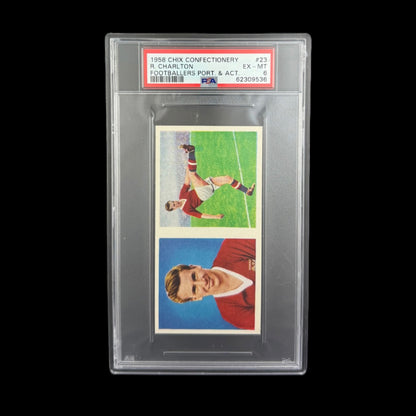 1958 Chix Confectionery R. Charlton Footballers Port. & Act. #23 PSA 6