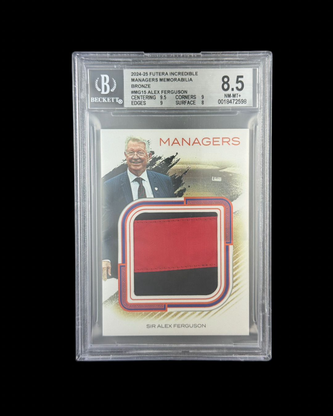 2024-25 Futera Incredible Managers Memorabilia Bronze #MG15 Alex Ferguson 01/05 BGS 8.5