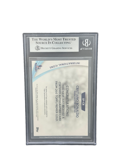2013-14 TOPPS EPL GOLD
STAR PLAYERS AUTOGRAPHS #SPCR CRISTIANO RONALDO BGS 9