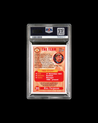 1997 FUTERA FAN'S SELECTION MANCHESTER UNITED #35 ALEX FERGUSON MANCHESTER UNITED PSA GEM MT 10