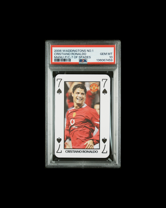 2006 WADDINGTONS NO. 1 MANCHESTER UNITED PLAYING CARDS CRISTIANO RONALDO MANU-P/C-7 OF SPADES PSA GEM MT 10