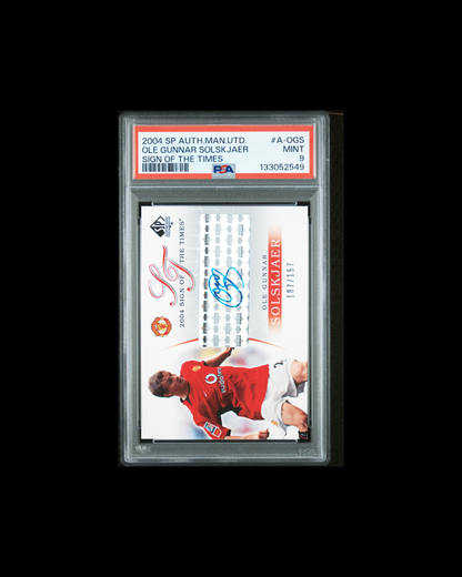 2004 SP AUTHENTIC SIGN OF THE TIMES #A-OGS OLE GUNNAR SOLSKJAER SIGN OF THE TIMES PSA 9