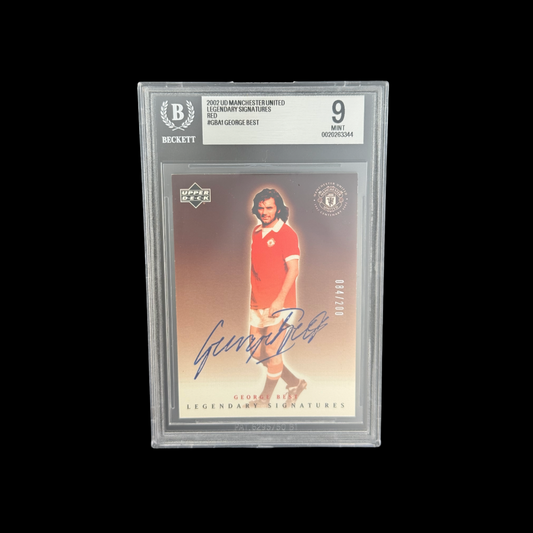 2002 Upper Deck Manchester United Legendary Signatures Red #GBA1 George Best 084/200 BGS 9