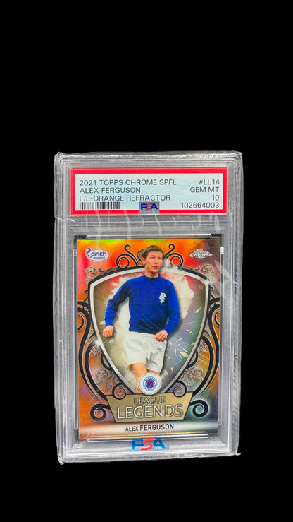 2021 TOPPS CHROME SPFL ALEX FERGUSON LIL-ORANGE REFRACTOR #LL14 PSA GEM MT
10