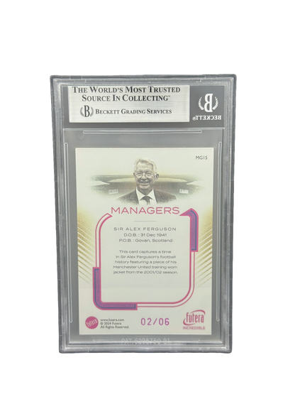 2024-25 FUTERA INCREDIBLE MANAGERS Memorabilia Amethyst 
#MG15 ALEX FERGUSON BGS 8.5