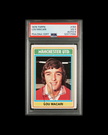 1976 Topps #153 Lou Macari PSA 3 Auto 9