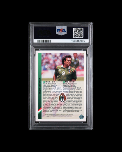 1993 UD World Cup Soccer Hugo Sánchez English/Spanish PSA 10