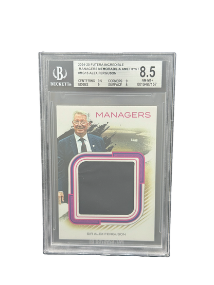 2024-25 FUTERA INCREDIBLE MANAGERS Memorabilia Amethyst 
#MG15 ALEX FERGUSON BGS 8.5