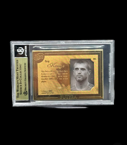 BGS 9.5 ROY KEANE GOLD VODAPHONE LOGO BADGE PATCH