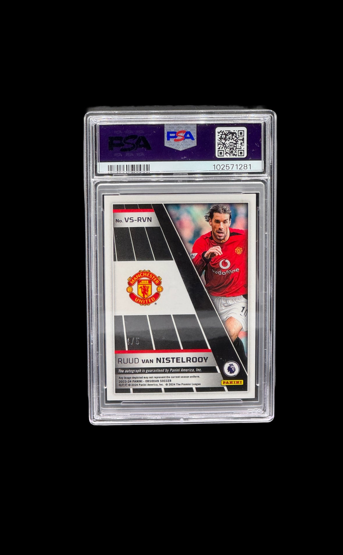 2023 PANINI OBSIDIAN VOLCANIC SIGNATURES #VSRVN RUUD VAN NISTELROOY VOLCANIC SIG-EE PURPLE /5