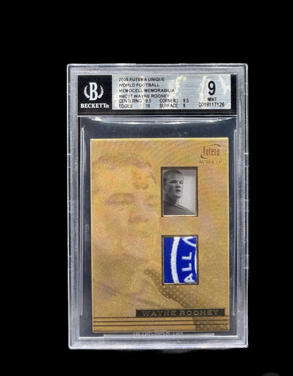 RC WAYNE ROONEY GOLD PATCH MEMOCELL CARD BGS 9
