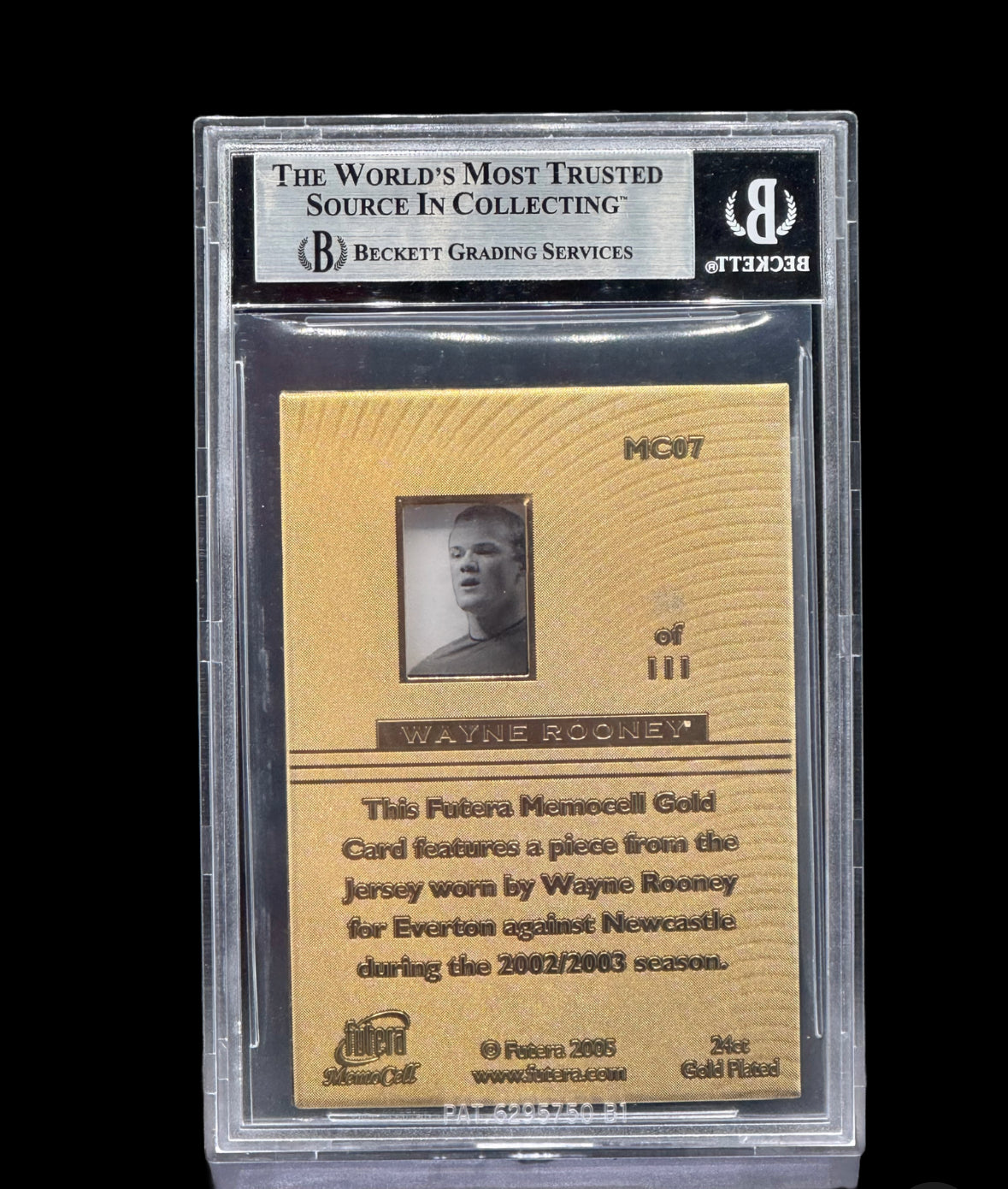 RC WAYNE ROONEY GOLD PATCH MEMOCELL CARD BGS 9
