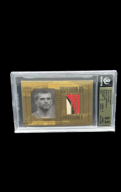 BGS 9.5 ROY KEANE GOLD VODAPHONE LOGO BADGE PATCH