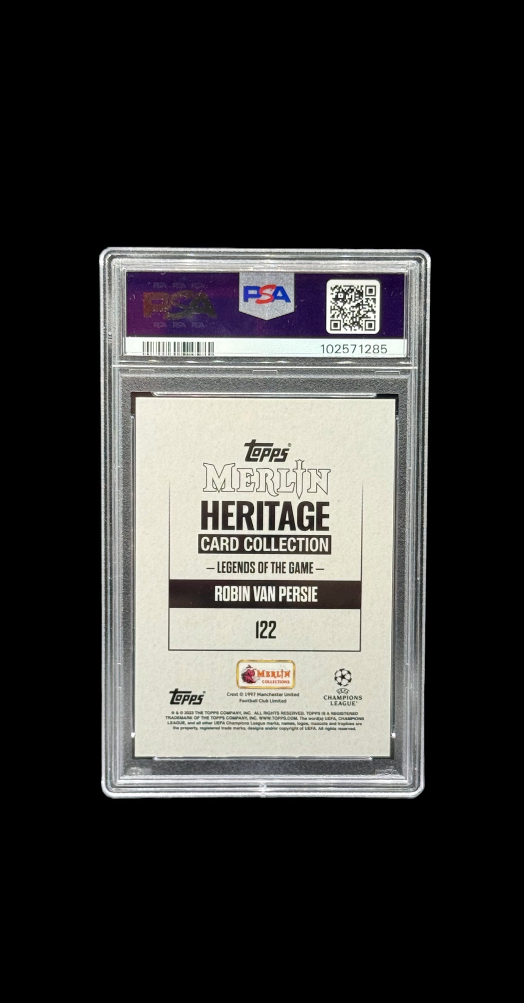 2023-24 TOPPS MERLIN HERITAGE UEFA CLUB COMPETITIONS #122 ROBIN VAN PERSIE AUTOGRAPH-BLUE