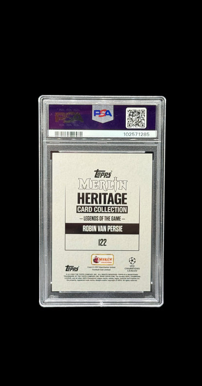 2023-24 TOPPS MERLIN HERITAGE UEFA CLUB COMPETITIONS #122 ROBIN VAN PERSIE AUTOGRAPH-BLUE