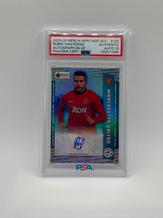 2023-24 TOPPS MERLIN HERITAGE UEFA CLUB COMPETITIONS #122 ROBIN VAN PERSIE AUTOGRAPH-BLUE